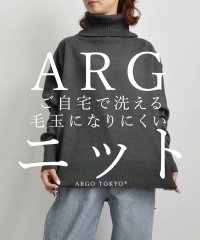 ARGO TOKYO/毛玉になりにくいARGタートルニット　ARGニット　ニットトップス　セーター　リブニット　タートルニット　自宅で洗えるニット　長持ちするニット/505751037