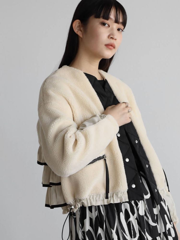 セール 40%OFF】ラディエイト RADIATE バックフリルボアブルゾン セール 40%OFF】ラディエイト RADIATE バックフリルボアブルゾン