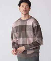 SHIPS MEN/SHIPS:〈手洗い可能〉コットン カシミヤ チェック クルーネック ニット/505445046