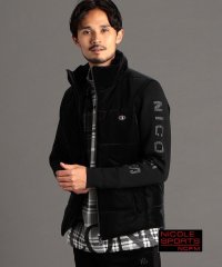 NICOLE CLUB FOR MEN/【23年モデル EC限定再販売】３Dフェイクレザー袖ニット中綿ブルゾン/505656901