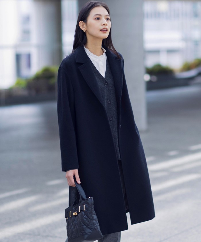 smoothday ネイビー チェスターコート smoothday ネイビー チェスターコート