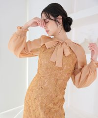 PourVous/シフォンボレロ付きフラワーレーススカラップワンピース/505752307