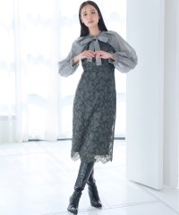 PourVous/シフォンボレロ付きフラワーレーススカラップワンピース/505752307