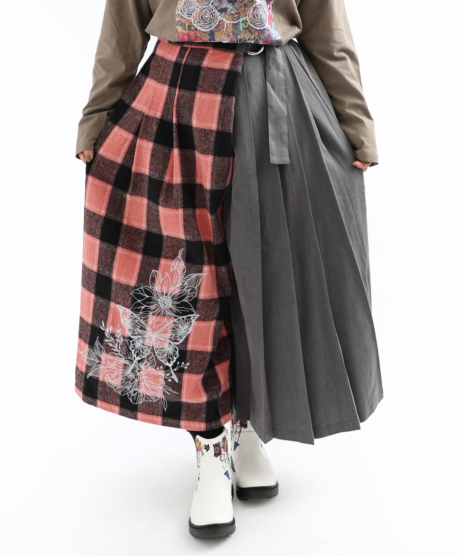 セール 30%OFF】スカラー ScoLar チェック柄×プリーツ 巻き