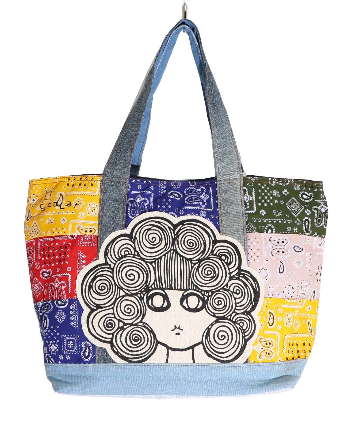 セール 30%OFF】スカラーちゃんアップリケ 3柄展開パッチワークトート セール 30%OFF】スカラーちゃんアップリケ 3柄展開パッチワークトート