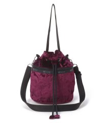 LeSportsac/DRAWSTRING BUCKET BAGベロアチェリーウッド/505736844