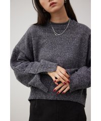 AZUL by moussy/ボタンスリーブクロップドニットトップス/505755285