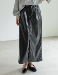 Re:EDIT/リエディ Re:EDIT [低身長/高身長サイズ有]メタリックフェイクレザータイトスカート/505757521