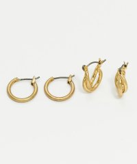 GOLDY/ゴールディ GOLDY 【】ツインクロス＆ミニマル ライン 2ペア ピアス ゴールド シルバー / 1200910/505745267