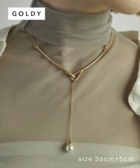 GOLDY/ゴールディ GOLDY 【GOLDY】フローイング パール Yシェイプ ネックレス お呼ばれ 結婚式 オケージョン アクセサリー ゴールド シルバー / 322/505745281