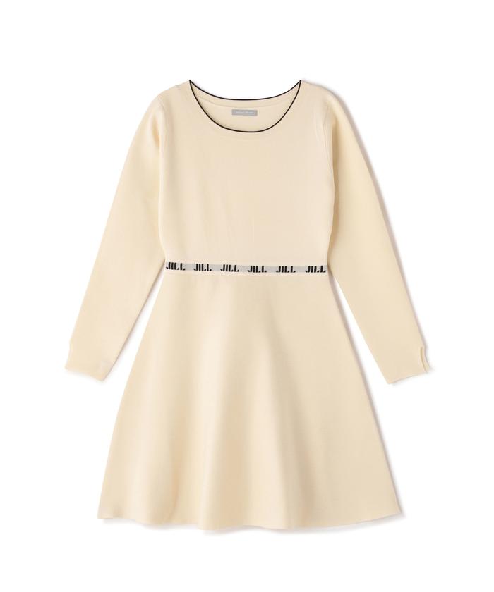 【ELIZABETTA FRANCHI】新作ジャガードワンピース Vネック ロゴ 0928155523_6333efdb73c32.jpeg