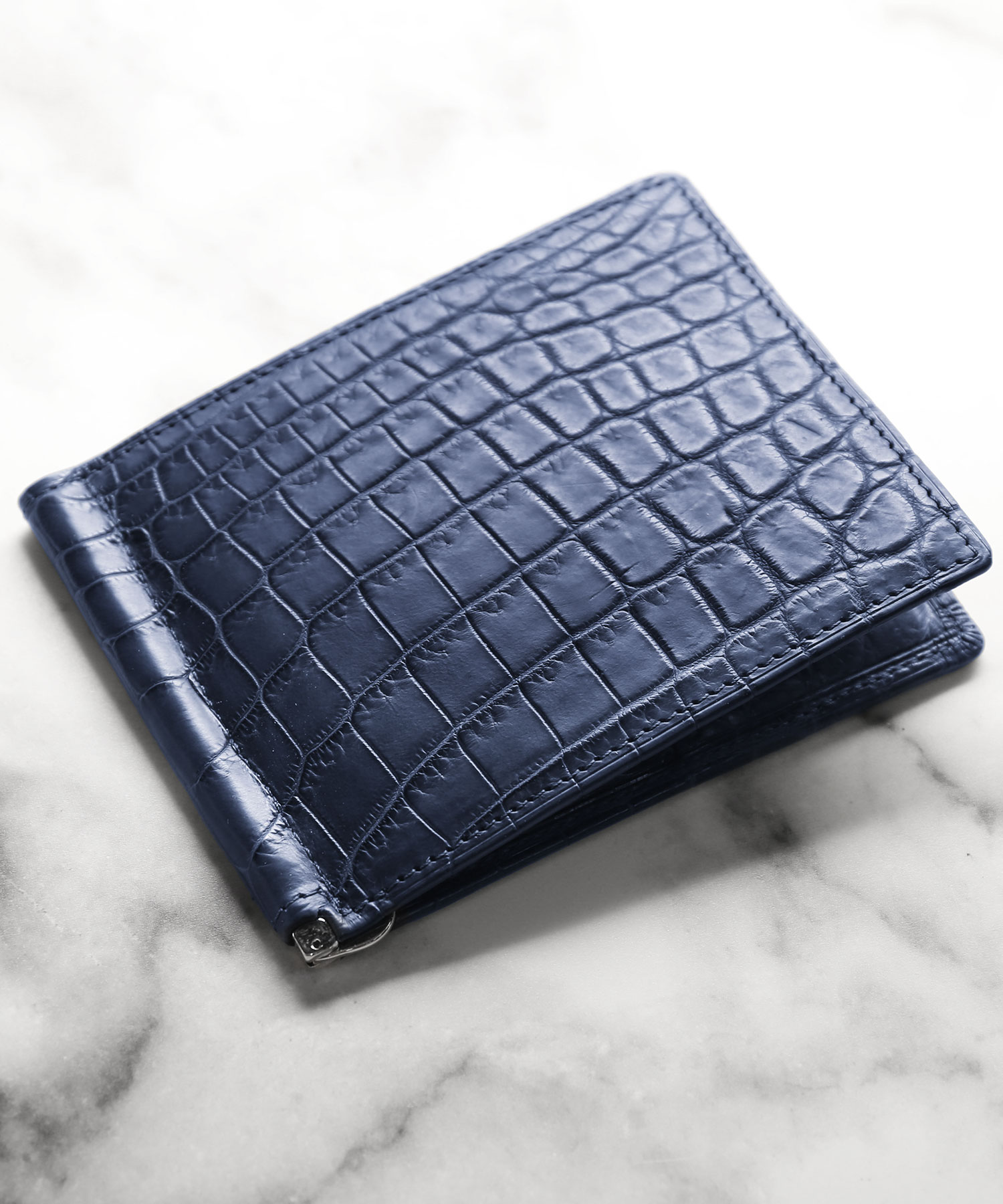 Dunhill クロコダイルレザー カフスリンク ネイビー Dunhill クロコダイルレザー カフスリンク ネイビー（ETTINGER