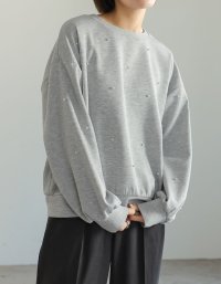 Re:EDIT/[2023－24 WINTER COLLECTION]パールorラインストーン付きダンボールトップス/505732211