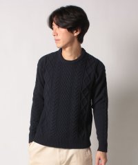 JEANS MATE/【BLUE STANDARD】軽量ウォッシャブル アラン編み クルーネック セーター 洗えるニット/505751500