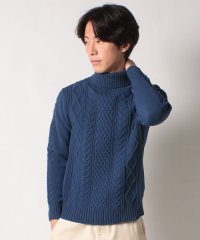 JEANS MATE/【BLUE STANDARD】軽量 ウォッシャブル アラン編み タートルニット 洗えるニット/505751501