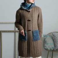 Sawa a la mode/サワアラモード Sawa a la mode 異色のドッキングを楽しむニット地コート/505758040