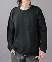 LUXSTYLE/ハンドステッチクルーネックニット/ニット メンズ セーター ビッグシルエット クルーネック ステッチ ニットソー/505759649