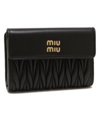 MIUMIU/ミュウミュウ 二つ折り財布 マテラッセレザー ミニ財布 ブラック レディース MIU MIU 5ML225 2FPP F0002 MATELASSE BLACK/505761164