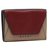 MARNI/マルニ MARNI 三つ折り財布 ミニ財布 ワインレッド ベージュ メンズ MARNI PFMI0052U0 P2644 ZO596 TRIFOLD WALLE/505761237