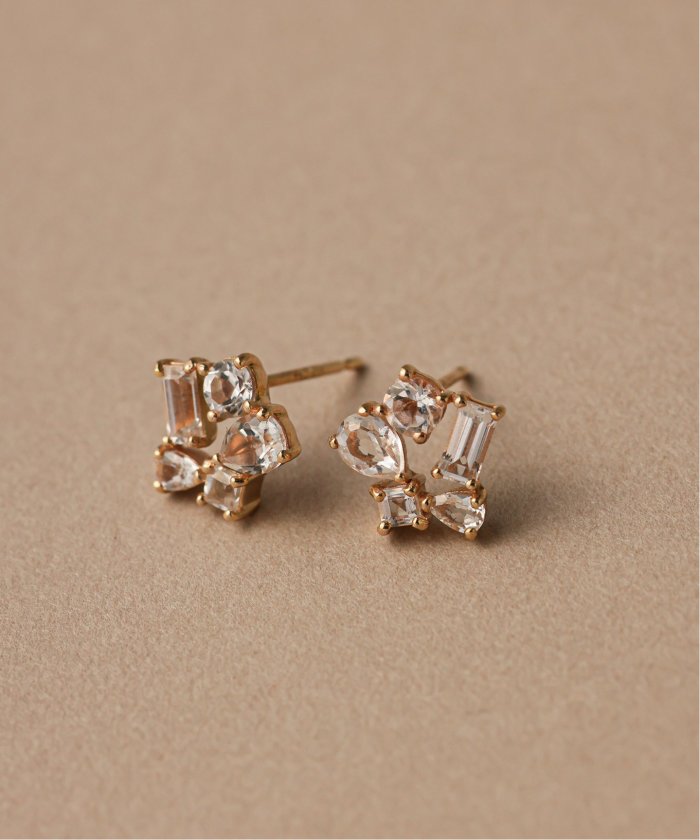 美品　lilas リラ　ミックスモチーフペンタゴンピアス　K10 両耳 ミックスモチーフペンタゴンピアス K10（両耳）(505761816