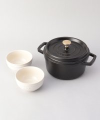 ２１２ＫＩＴＣＨＥＮ　ＳＴＯＲＥ/Staub R20cmブラック＋ボウル×2ps セット  ＜staub ストウブ＞/505763536