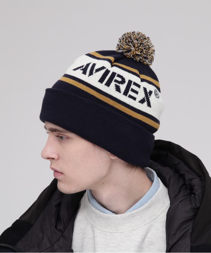 BONBON LOGO KNIT CAP / ボンボン ロゴ ニットキャップ / AVIREX