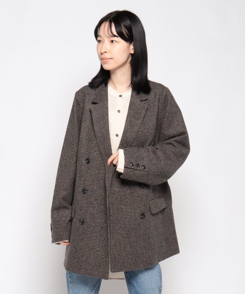 クーポン】【セール 60%OFF】【DouDou】千鳥柄ジャケット 