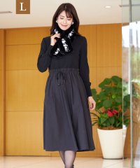 TO BE CHIC(L SIZE)/【L】レーヨンナイロンニットコンビ ワンピース/505756365