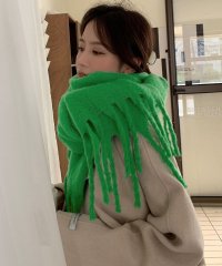 miniministore/ボリューム ワイドマフラーフリンジ 無地/505757843