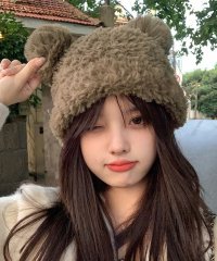 miniministore/ミニミニストア miniministore くま耳ニット帽 小顔 レディース 韓国風/505757852