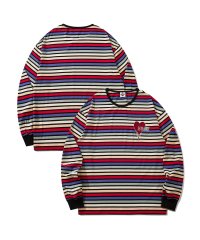 HOOK/フック HOOK HOOK ーoriginalー 溶けるハート刺繍カラフルボーダー長袖tシャツ/505760812
