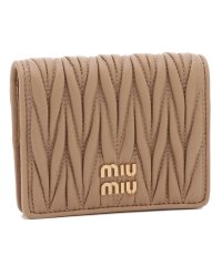 MIUMIU/ミュウミュウ 二つ折り財布 マテラッセレザー ミニ財布 ベージュ レディース MIU MIU 5MV204 2FPP F0036 MATELASSE SABBI/505766082