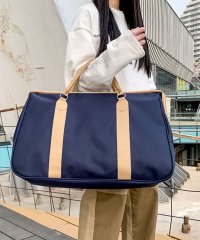 ninon/【2size展開】【撥水加工】ポイントレザー×ナイロン定番シンプルボストンバッグ/トラベルバッグ/505767477