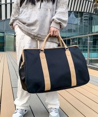 ninon/【2size展開】【撥水加工】ポイントレザー×ナイロン定番シンプルボストンバッグ/トラベルバッグ/505767477