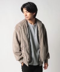 JEANS MATE/【UNIIT】エコファー フードジャケット ブルゾン ふわふわ もこもこ フェイクファー オーバーサイズ 防風/505760574