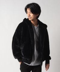 JEANS MATE/ジーンズメイト JEANS MATE 【UNIIT】エコファー フードジャケット ブルゾン ふわふわ もこもこ フェイクファー オーバーサイズ 防風/505760574