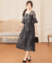 DRESS+/ワンピース ドレス 総レース ミモレ丈 結婚式/505767699