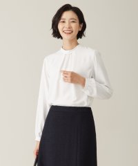 J.PRESS LADIES/【洗える】ヌーディスバックサテン スタンドカラー ブラウス/505768858