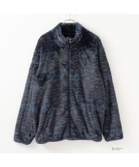 MAC HOUSE(men)/NAVY ネイビー シャギーフリース総柄スタンドジップブルゾン 373161MH/505766734