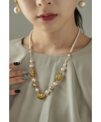 niana/niana ニアナ ネックレス 金箔 クリア パール 小粒パール ロング レディース アクセサリー ジュエリー ゴールド 上品 ゴージャス 普段使い フォーマル/505769193