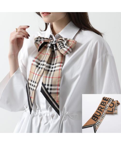 【Burberry】バーバリー チェック シルク スカーフ ベージュ チェック ウールシルク スカーフ (アーカイブベージュ