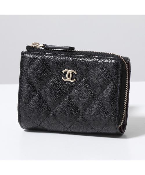 CHANEL 三つ折り財布 AP3177 B10583 マトラッセ キャビア(505771433 
