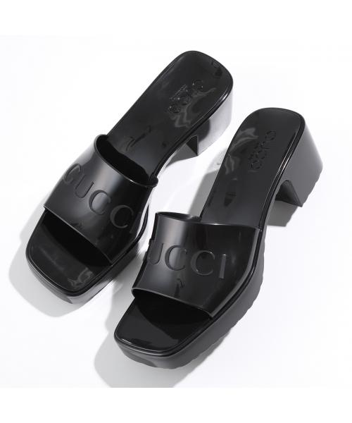 GUCCI サンダル 624730 J8700 ラバー スライド チャンキーヒール GUCCI サンダル 624730 J8700 ラバー スライド チャンキーヒール