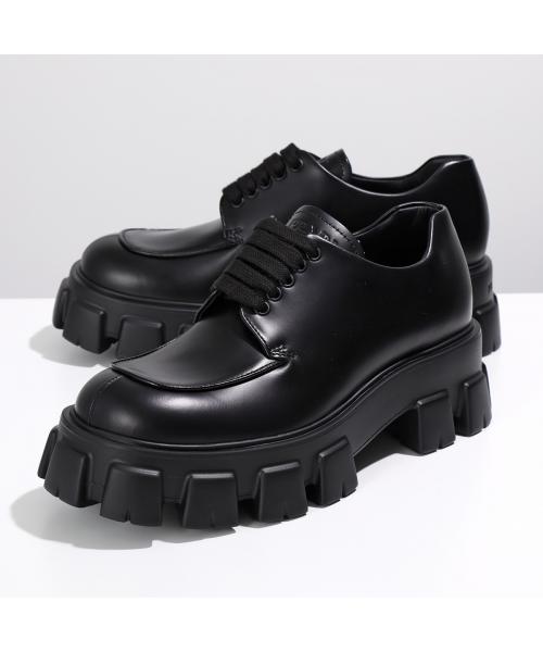 24SS】ブラッシュドレザー ダービーシューズ ◇プラダ◇ くわしく