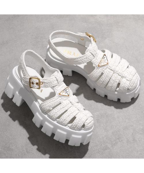 PRADA ケージサンダル モノリス 1X138N 055 70N クロシェ PRADA ケージサンダル モノリス 1X138N 055 70N クロシェ