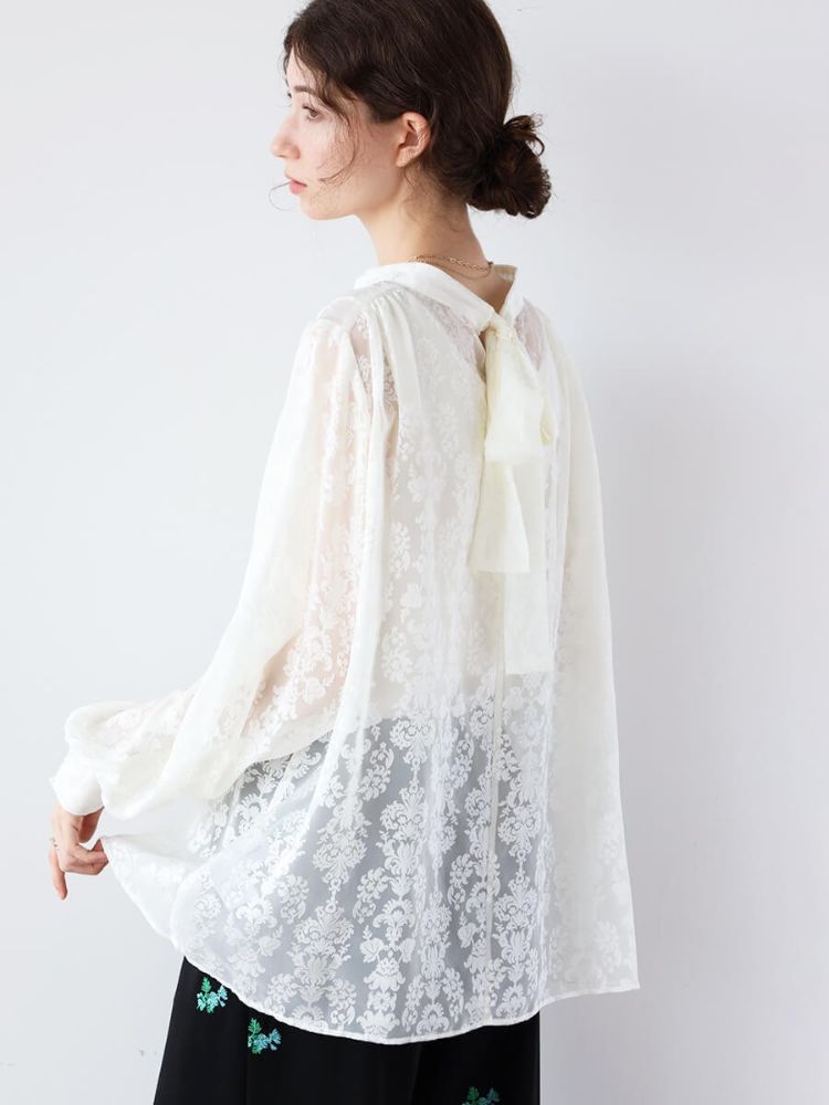 セール 39%OFF】ヴァン Vin Ample バックリボンボタニカルシアー