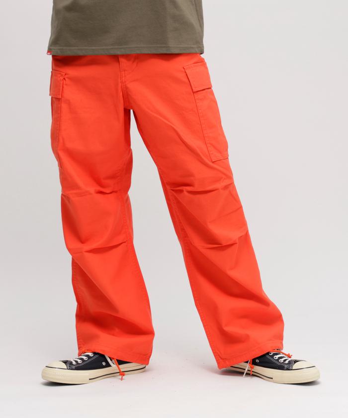 ●【値下げ不可・美品】AVIREX ナイロン ハーフ カーゴパンツ【M・オレンジ AVIREX アヴィレックス MODERN NAVAL CARGO PANTS モダン