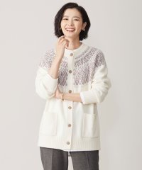 J.PRESS LADIES/【洗える】FAIR ISLE 求心編み カーディガン/505778115