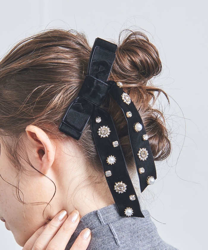 レビュー高評価の商品!の商品をすべて ビジュー ベルベットリボン ヘアクリップ(505768315 ヘアゴム