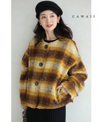 CAWAII/モコモコチェックのショートコート/505777415